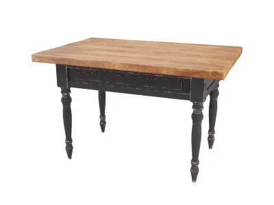 Rustic Wood Table 3D model