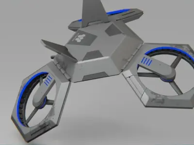 COMBAT DRONE rigged 3D model