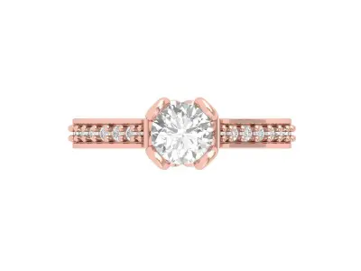 Solitaire Engagement Ring 3D print model 75