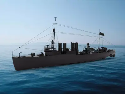  Town-class destroyer 3D model