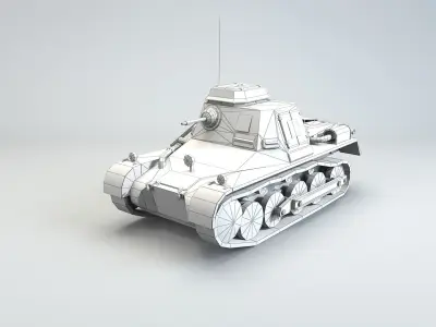 Low Poly  SdKfz 265 Panzerbefehlswagen I A Late Low-poly 3D model