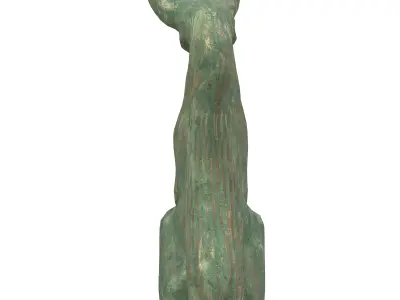 Fox oxydated statue 3D model