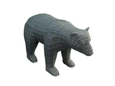 Base Mesh Bear - Low Poly  Low-poly 3D model