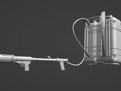 Flamethrower Low-poly 3D model buy
