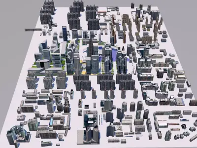 Buildings City building industrial park commercial housing 3D model V6