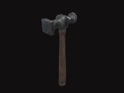 Medieval Hammer V03 Low-poly 3D model