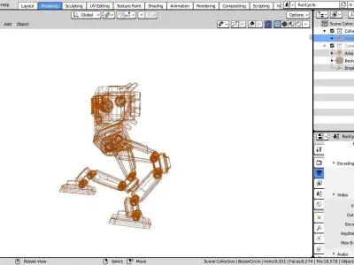 Voxel Mech Low-poly 3D model