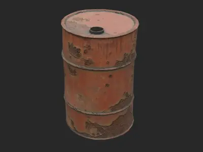 Abandoned Barrels Low-poly 3D model