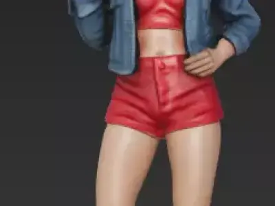 Truck Stop - Women Smoking 7 Figure STL SET 3D print model