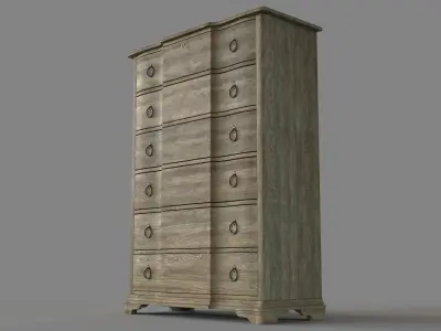 Bedroom Boheme Chimay Six-Drawer Chest 3D model