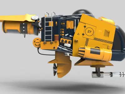 Submarine futuristic robot 3D model