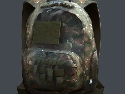Backpack Camping Generic military human bag storqge baggage Low-poly 3D model get