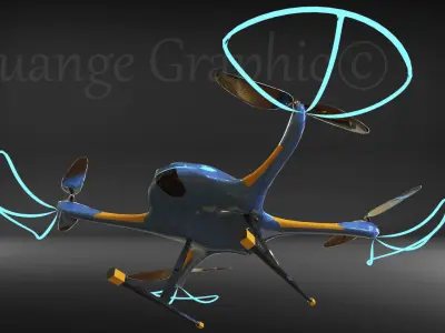 Drone quadcopter Low-poly 3D model buy