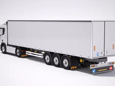 Generic Tautliner Semi Trailer 3D model