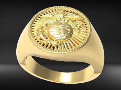 UNITED STATES MARINE CORPS MENS SIGNET FASHION RING JEWELRY 3D print model buy