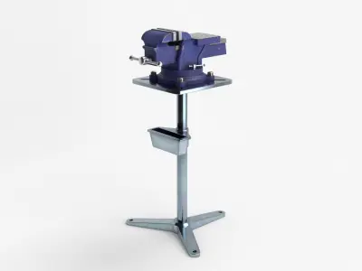 Bench Vise With Stand Low-poly 3D model