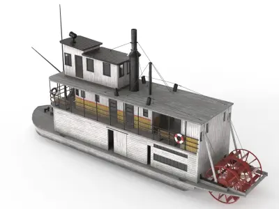 Old Ship 01 Low-poly 3D model