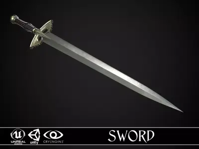 Sword A5 Low-poly 3D model