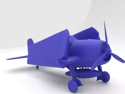 Grumman F6F Hellcat  folded - 3d printer ready 3D print model