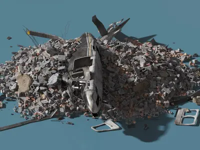 Helicopter Debris 3D model