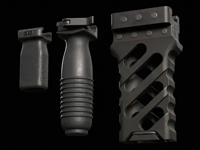Weapon Foregrip Low-poly 3D model