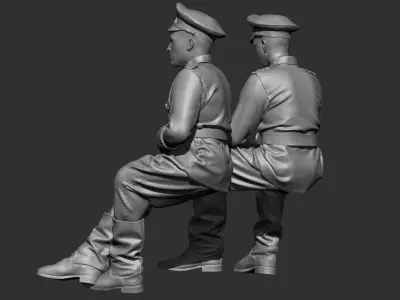 German Officer ww2 3D print model