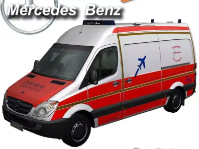 Mercedes-Benz Sprinter rescue Low-poly 3D model