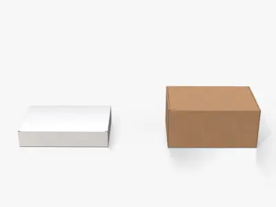 Cardboard Box Collection - Rectangular Shape Mix 3D model