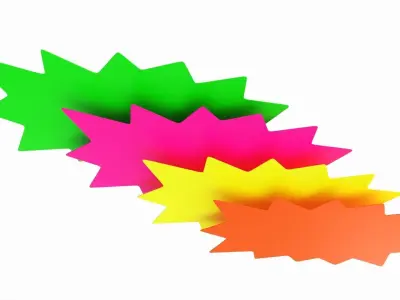 Store sale paper color card set 3D model