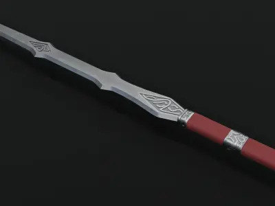 Elven sword low-poly Low-poly 3D model