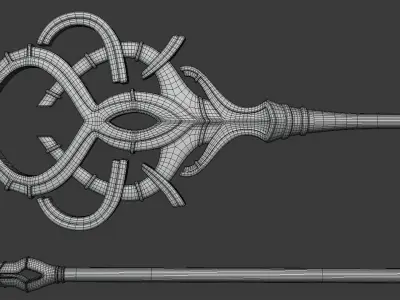 Magic Staff or Scepter Low-poly 3D model