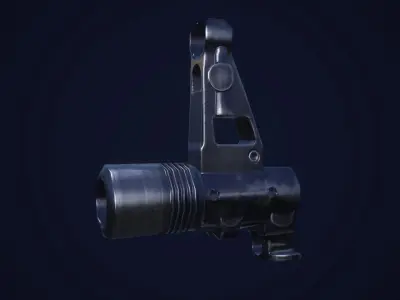 rifle front sight Low-poly 3D model