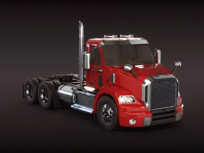 Generic Semi Truck Day Cab 3D model