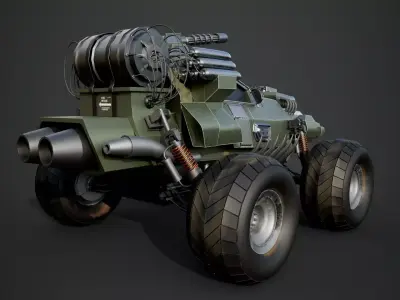 HMV-1 Raptor Detailed Military Vehicle Steampunk  3D model