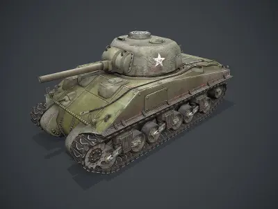 M4 Sherman Low-poly 3D model by v-verchenko1981