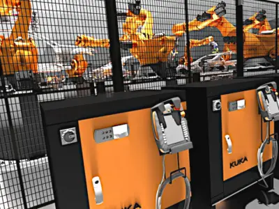 Car Manufacturing Robotic Production line 3D model