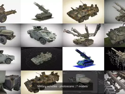  Military vehicles - photoscans 3D Model Pack