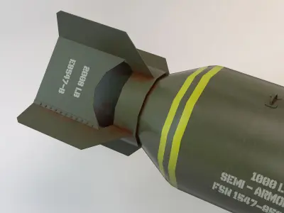 Lowpoly Bomb military Low-poly 3D model