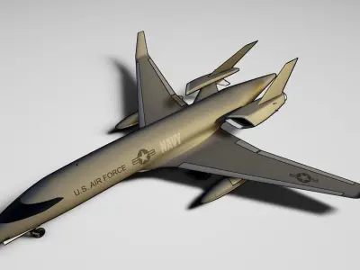 ARMY LEARJET Low-poly 3D model