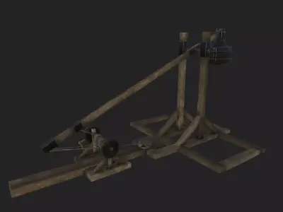 Catapul catapult Low-poly 3D model