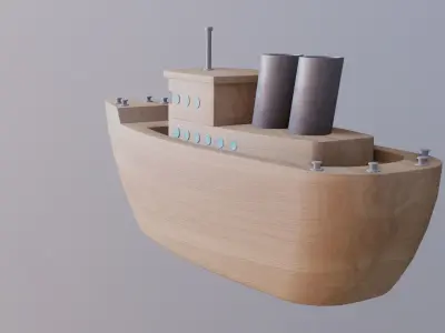 WOODEN TOY SHIP  - RogueFilmProductions Low-poly 3D model