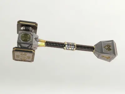 War Hammer or Blacksmith fantasy medieval game ready  Low-poly 3D model