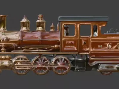 Steampunk Heavy Armored Train 3D Model Low-poly 3D model buy