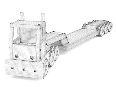 Wooden toy truck 27 3D model