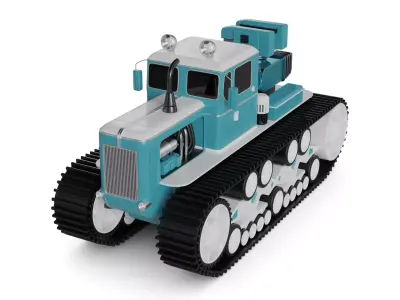 Snowcat Tracked Vehicle 3D model get