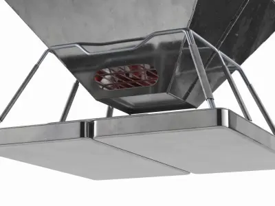 Portable BBQ Grill with Food 3D model