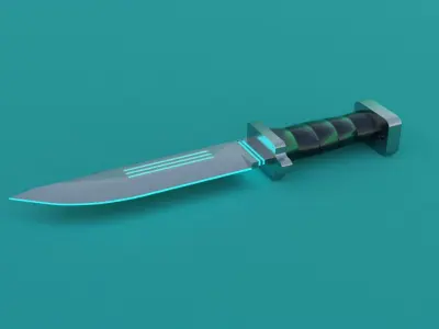 Sci-Fi knife set 3D model Low-poly 3D model