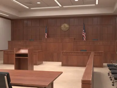 US Courtroom Interior 3D model