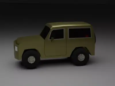  Low-Poly Jeep 2 Game-ready Vehicle car FBX OBJ Low-poly 3D model