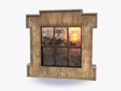 Cement Window 0001 Low-poly 3D model